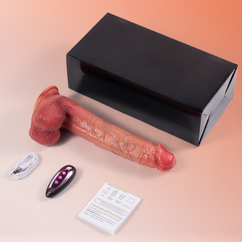 Vibrating Thrusting Thick Long Lifelike Dildo 10.83 Inch-100276185#2