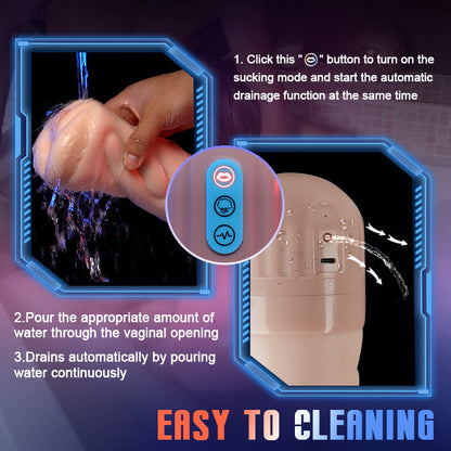 Beate - 5 Sucking Oral Swallowing 10 Vibrating Massage Training Masturbation Cup-100126502#2