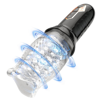 【FREE SHIPPING】TORNADO-Gawk Gawk 5 Rotating ＆10 Vibrating Transparent Sleeve Oral Sex Cup Male Masturbators-100195353#6