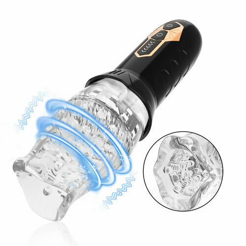 【FREE SHIPPING】TORNADO-Gawk Gawk 5 Rotating ＆10 Vibrating Transparent Sleeve Oral Sex Cup Male Masturbators-100195353#6