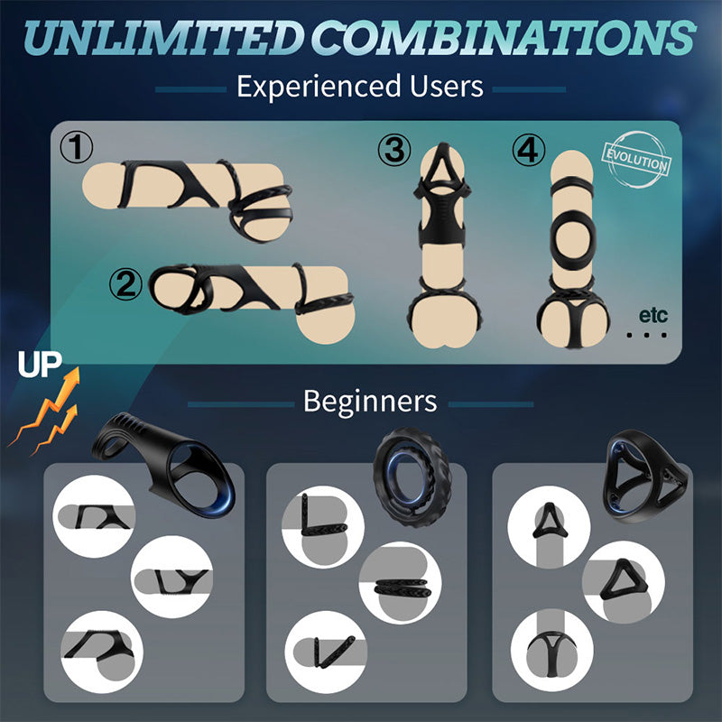 Paul Stronger Erection Male Silicone Penis Ring 3-Piece Set Multiple Combinations-100175223#1