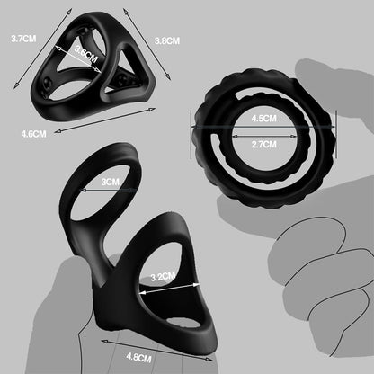 Paul Stronger Erection Male Silicone Penis Ring 3-Piece Set Multiple Combinations-100175223#1