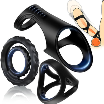 Paul Stronger Erection Male Silicone Penis Ring 3-Piece Set Multiple Combinations-100175223#1