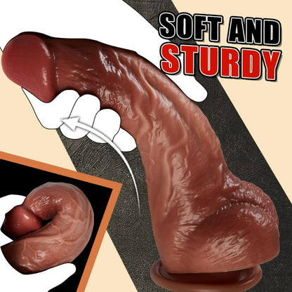 David 7.87 Inch Realistic Curved Nude Thick Dildo G-spot Stimulation with Suction Cup-100275019#4