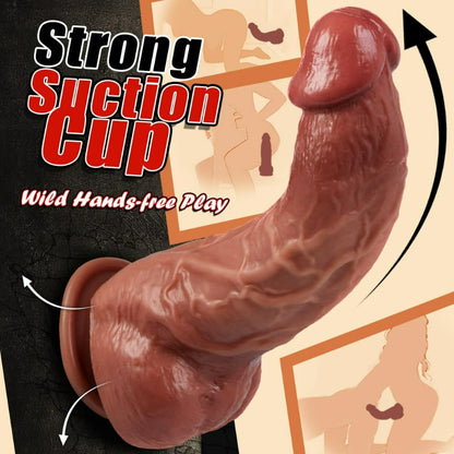 David 7.87 Inch Realistic Curved Nude Thick Dildo G-spot Stimulation with Suction Cup-100275019#4