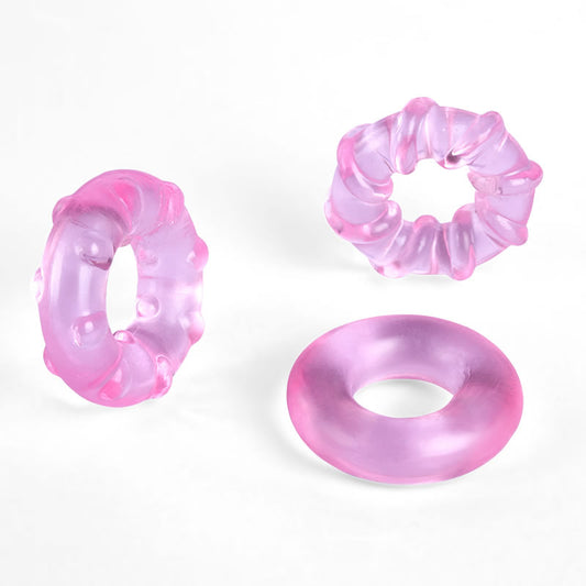 3-Piece Set Cock Rings High-Elasticity Tpe Rings For Male Pleasure-K1000254-D1