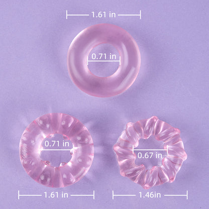 3-Piece Set Cock Rings High-Elasticity Tpe Rings For Male Pleasure-K1000254-D1