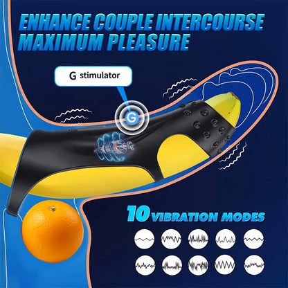 10 Vibrating Cock Ring with G-spot Stimulation and Remote Control-K1000262-D1