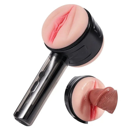 10 Vibration Anal and Vaginal 2 in 1 Handheld Masturbator-100176162#1