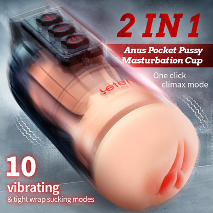 Leten 10 Vibrating Masturbator and Pussy Pockets 2 in 1 APP Control-100175140#1