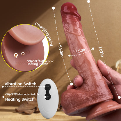 Designed for Beginners 8.07 IN Thrusting Heating Vibration Dildo Anal Stimulator-K0900721-D1