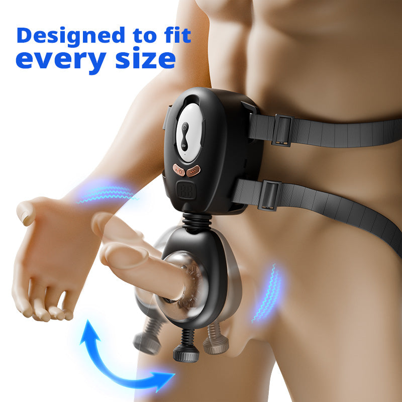 【Fits all sizes】LustGear Belt-Driven Vibrating Stroker Masturbator-K0100476-D1