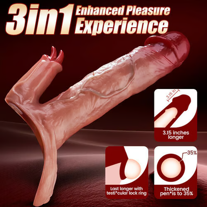3-in-1 experience upgrade featuring an extra 3.15 inches in length and a 35% thicker base for enhanced pleasure.