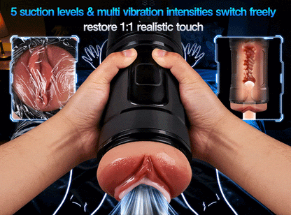 Feels Different LED Display Anti-Slip Grip Extended Sleeve Vibrations & Suctions Realistic V--K0101043-D1--6932001133132