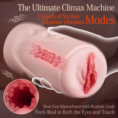 5 Suction 5 Vibration Realistic Vaginal Electric Masturbator-K0100792-D1-K0100792