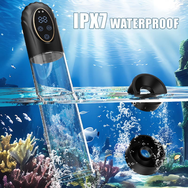 Mergano - Full Waterproof 6 Modes Erection Enlargement Penis Pump-100176112#1