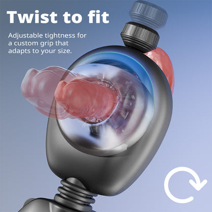 【Fits all sizes】LustGear Belt-Driven Vibrating Stroker Masturbator-K0100476-D1