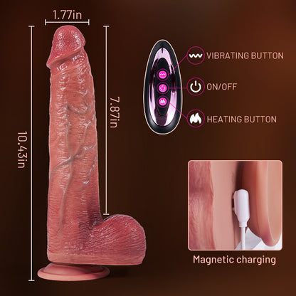 Vibrating Thrusting Thick Long Lifelike Dildo 10.83 Inch-100276185#2