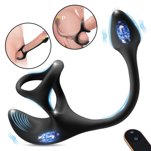 Dynamic demonstration of the P-spot vibrator and triple-locking cock ring for precision massage and enhanced climax.