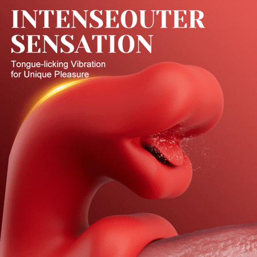 Close-up of the wriggling tongue feature designed for unique outer sensation and intense licking vibration.