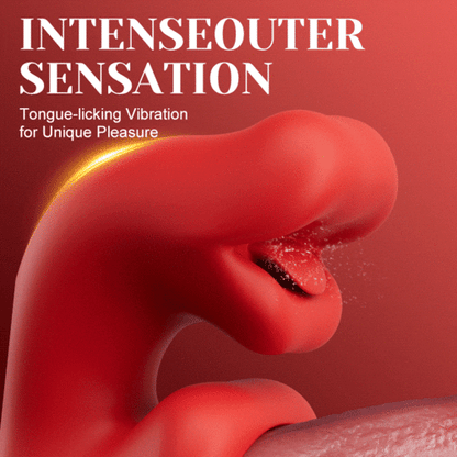 Close-up of the wriggling tongue feature designed for unique outer sensation and intense licking vibration.