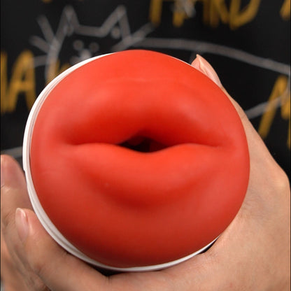 【6.35 IN Depth】F01 Valkyrx 6 Suction 9 Vibration Red Lip Extra Weight Inner Sleeve Masturbators-K0100636-D1